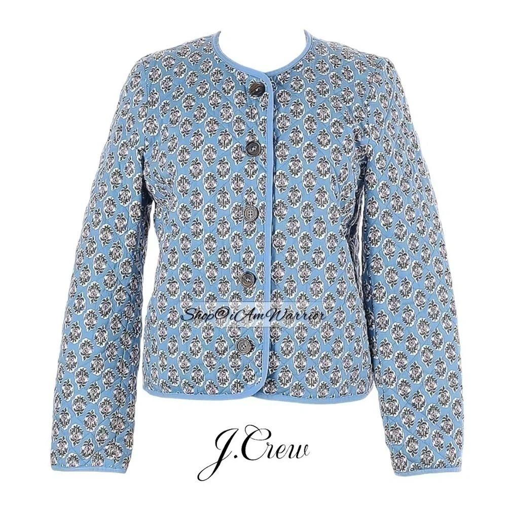 J.Crew NWT baby blue & pink floral print jacket *shop@iamwarrior
